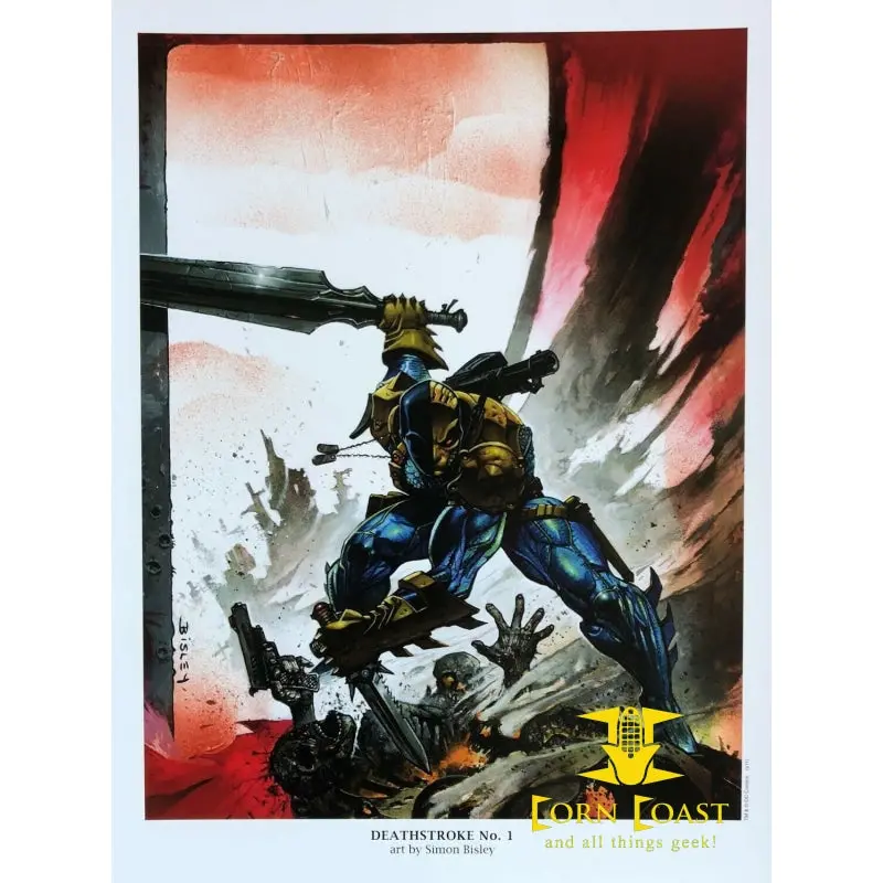 Simon Bisley Rare Deathstroke 1 Dc New 52 Portfolio Plate 2011 Framed 1