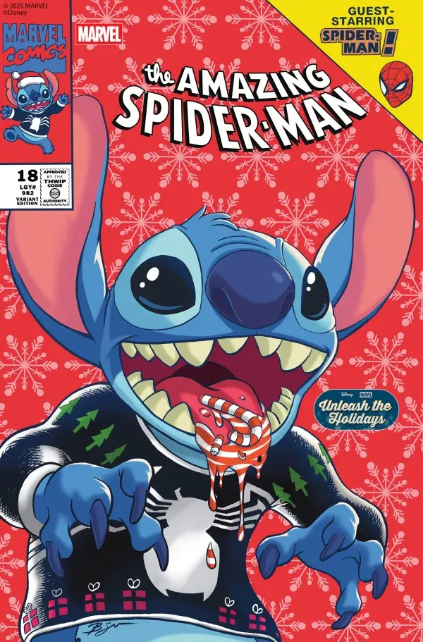 The Amazing Spider-Man (Vol 7) #18 Benjamin Su Disney Stitch Unleash The Holidays Variant Nm 1