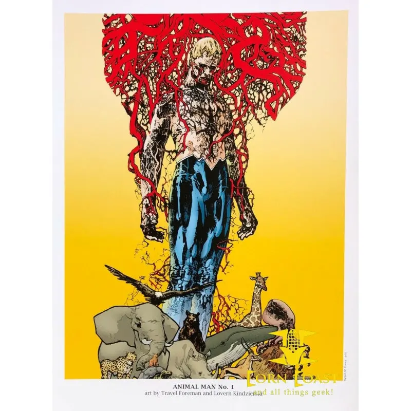 Travel Foreman Rare Animal Man 1 Dc New 52 Portfolio Plate 2011 Framed 1
