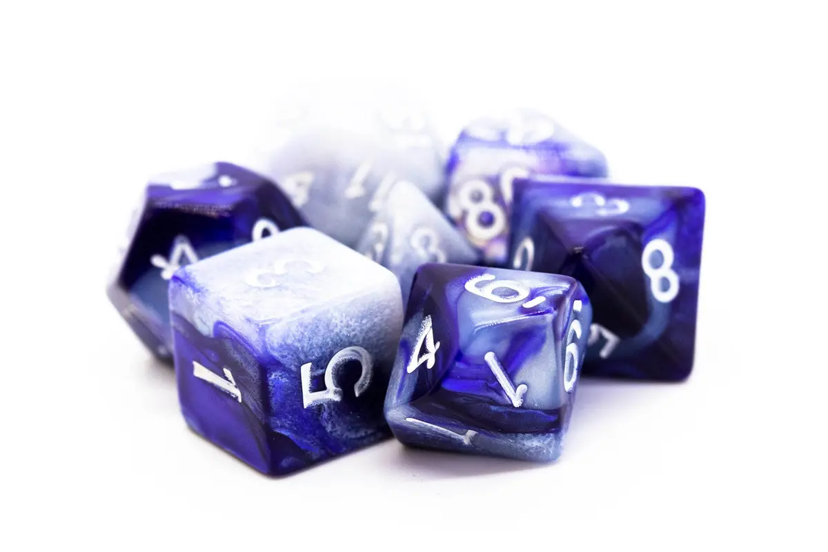 Old School 7 Piece Dnd Rpg Dice Set: Vorpal - Purple & Grey 1