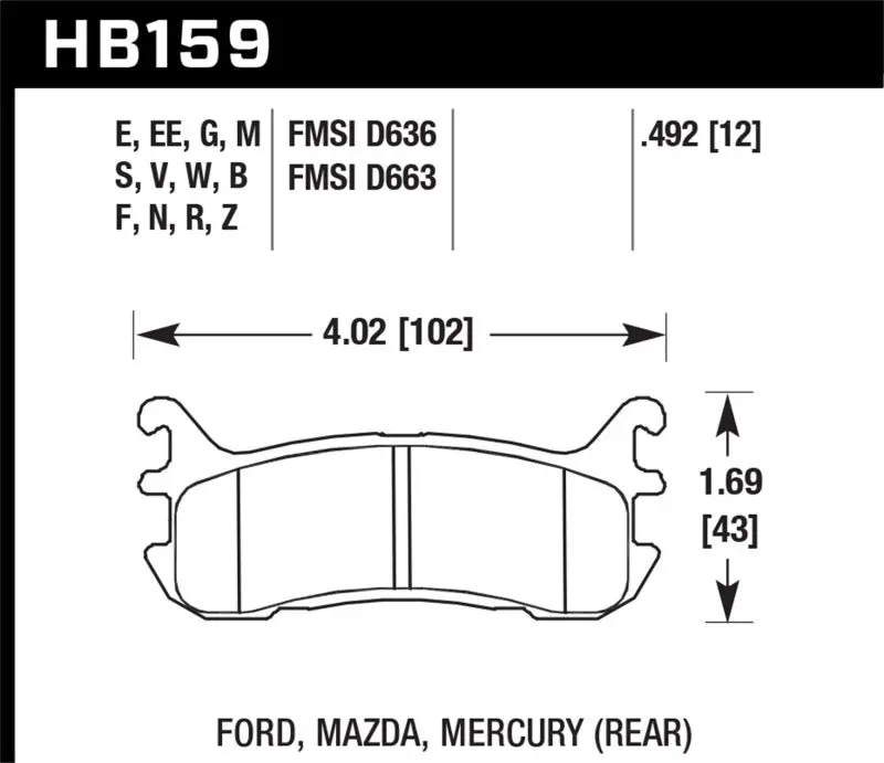 Hawk Ht-10 Race Rear Brake Pads For Mazda Miata (1994–1997 & 1999–2003) 1