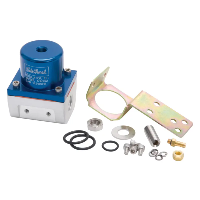 Edelbrock Fuel Pressure Regulator Efi 180 Gph 35-90 Psi -6 In/Out -6 Return Blue/Clear 1