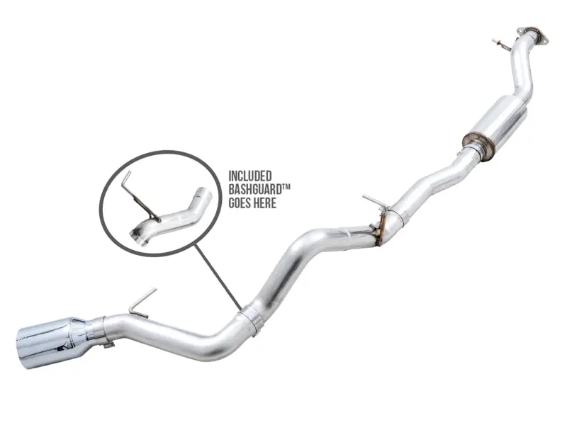 Awe Tuning Single Rear-Exit Exhaust System For 2021+ Ford Bronco (0Fg), Chrome-Silver Tip & Bash Guard 1