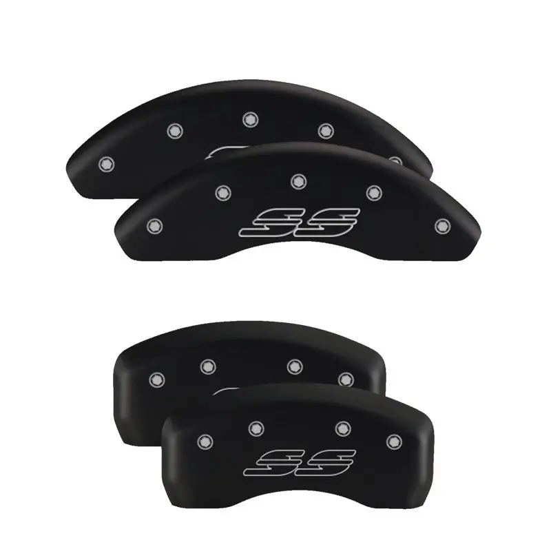 Mgp Engraved Front Brake Caliper Covers – Black Finish With Silver Chrome Accents 1