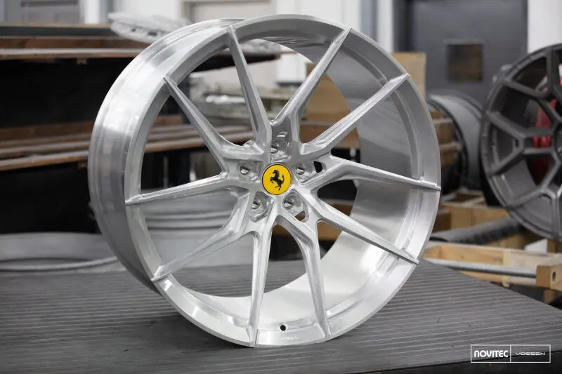 Vossen X Novitec Nf8 Brushed & Gloss Clear Alloy Wheel – 21X10, 5X114.3, +32Mm Offset, Designed For Ferrari 812 Superfast And Gts 1