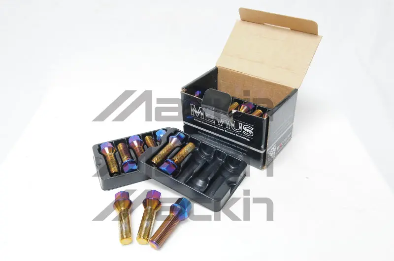 Wheel Mate Mevius Blue Neon Lug Bolt Set – 20-Piece, 12X1.50 Thread, 40Mm Length, 14Mm Radius 1