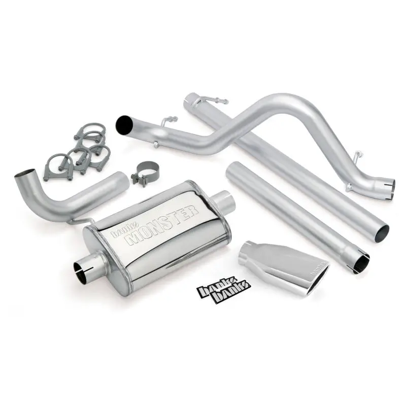 Banks Power Monster Exhaust System For 2007–2011 Jeep Wrangler Unlimited 3.8L – Stainless Steel With Chrome Tip 1