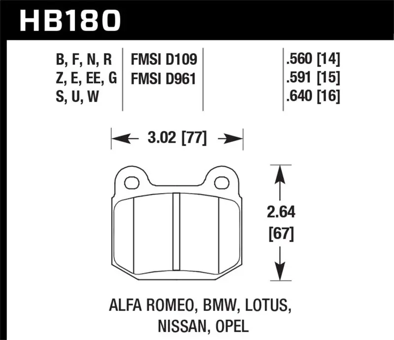Hawk Dtc-60 Track Brake Pads – Rear, Compatible With Evo Viii/Ix, Sti (2004–09), 350Z (2003–07) 1