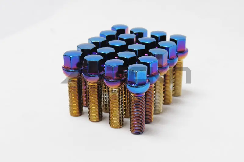 Wheel Mate Mevius Blue Neon Lug Bolt Set – 20-Piece, 12X1.50 Thread, 40Mm Length, 14Mm Radius 2