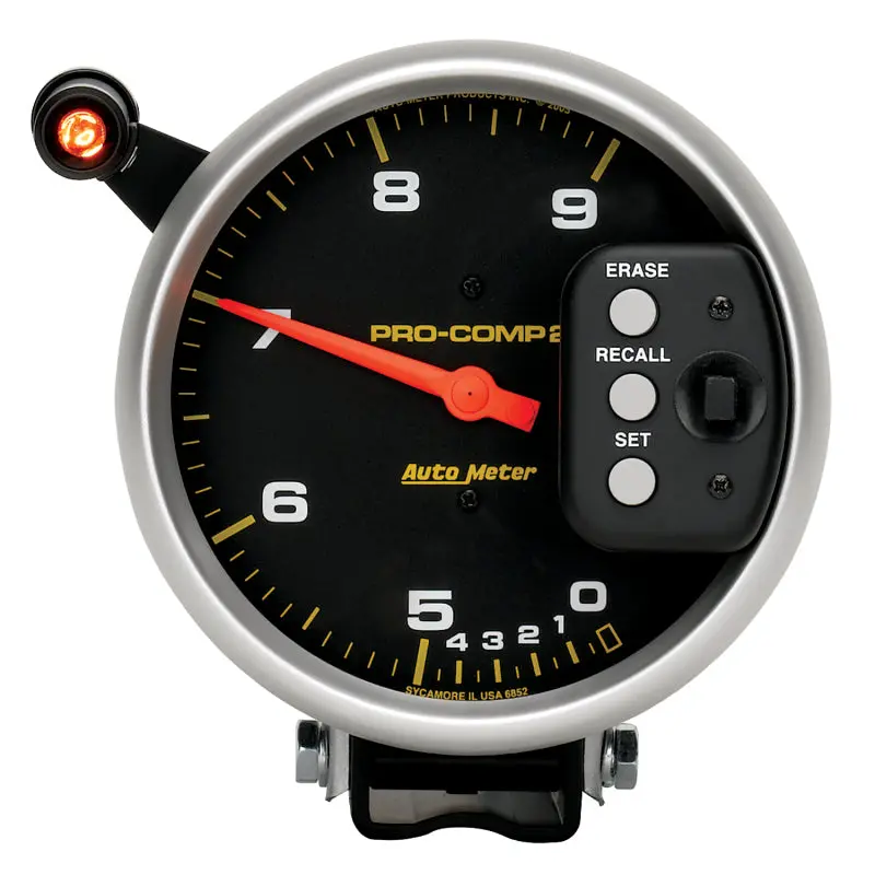 Autometer Pro-Comp 5-Inch Dual-Range Tachometer – 9000 Rpm Max With Shift-Lite Indicator And Memory Function 1