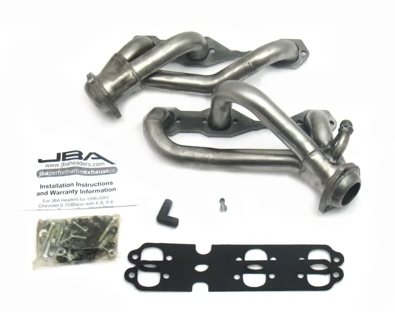 Jba Cat4Ward Headers For 1996–2001 Gm S-Series Trucks (4.3L V6, Non-A.I.R.) – 1.5" Primary Tubes, Raw 409 Stainless Steel 1