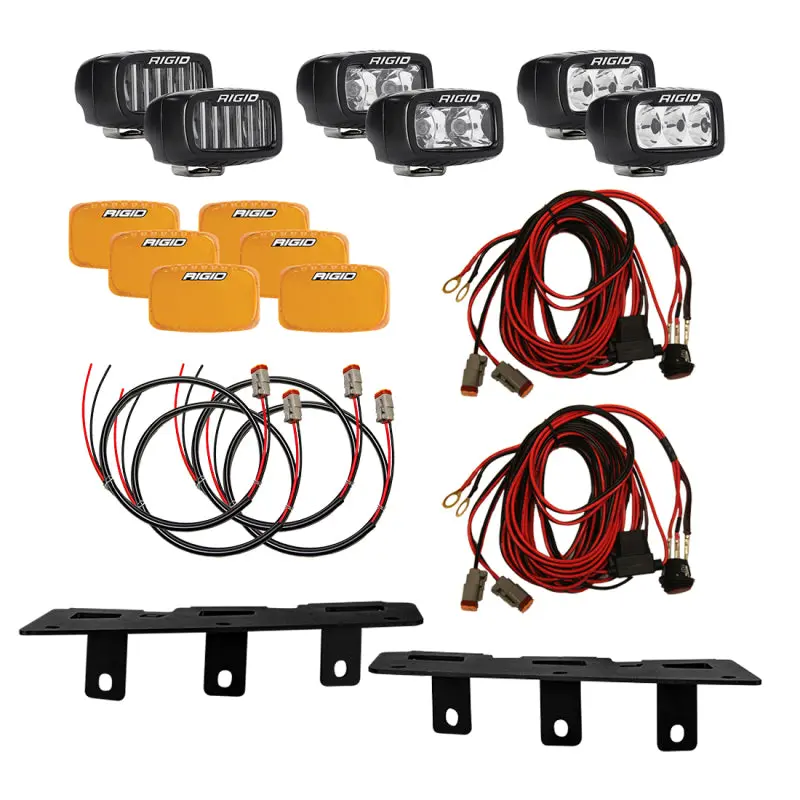 Rigid Industries Triple Sr-M Fog Light Kit For 2021+ Ford Modular Bumper Applications 1
