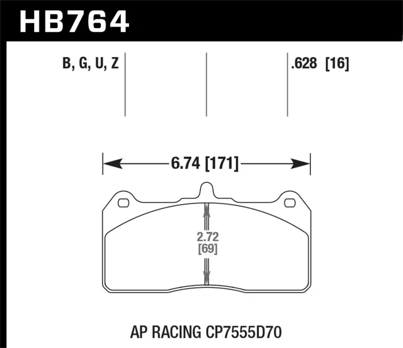 Hawk Ap Racing Cp7555D70 Dtc-60 Ap Racing Brake Pads 1