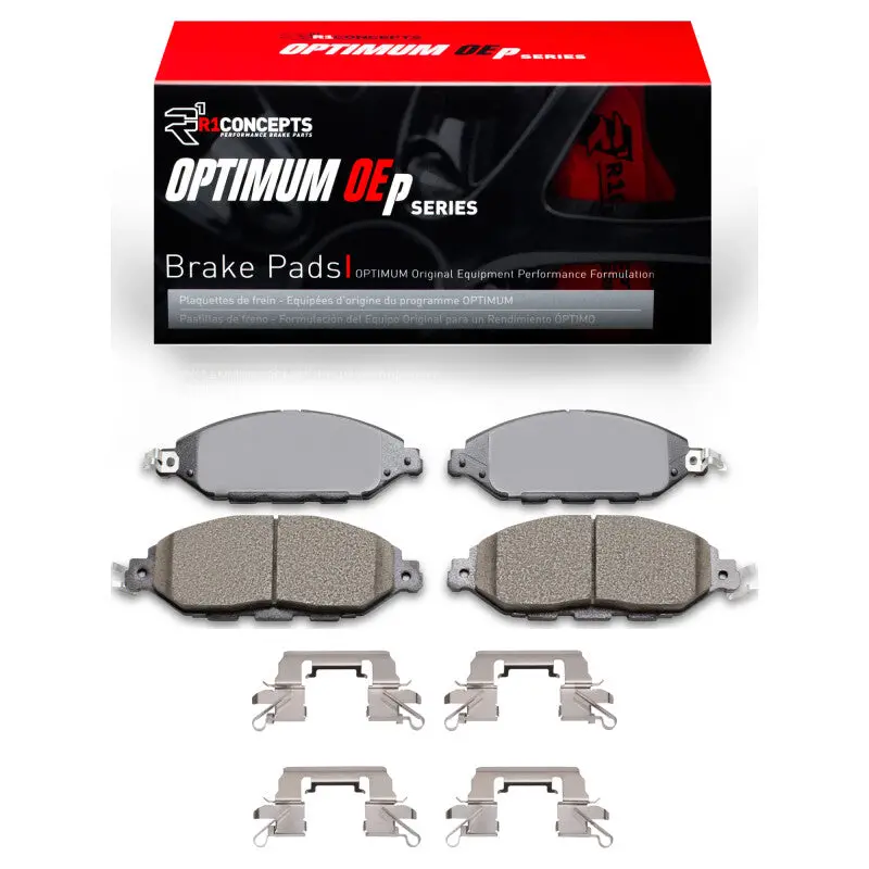 R1 Optimum Oe Front Brake Pad & Hardware Kit For 2013–2024 Infiniti Qx60 – Premium Replacement Set 1