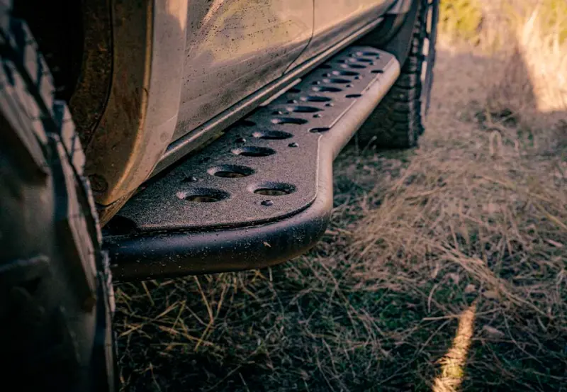 Cali Raised Rock Sliders For 2005–2023 Toyota Tacoma — Double Cab Long Bed, Powder-Coated, No Kick-Out Design 1