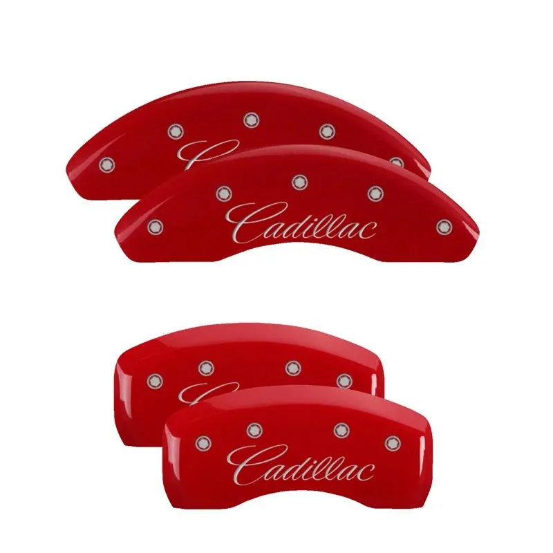 Mgp Front Set 2 Caliper Covers Engraved Front Mgp Red Finish Silver Ch 1