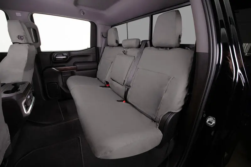 Covercraft 19-24 Dodge Ram 1500 Polycotton Seatsaver Custom Second Row Seat Covers - Misty Grey 1