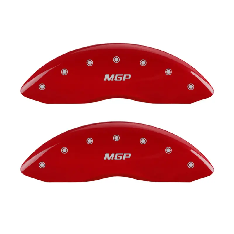 Mgp Front Set 2 Caliper Covers Engraved Front Mgp Red Finish Silver Ch 2