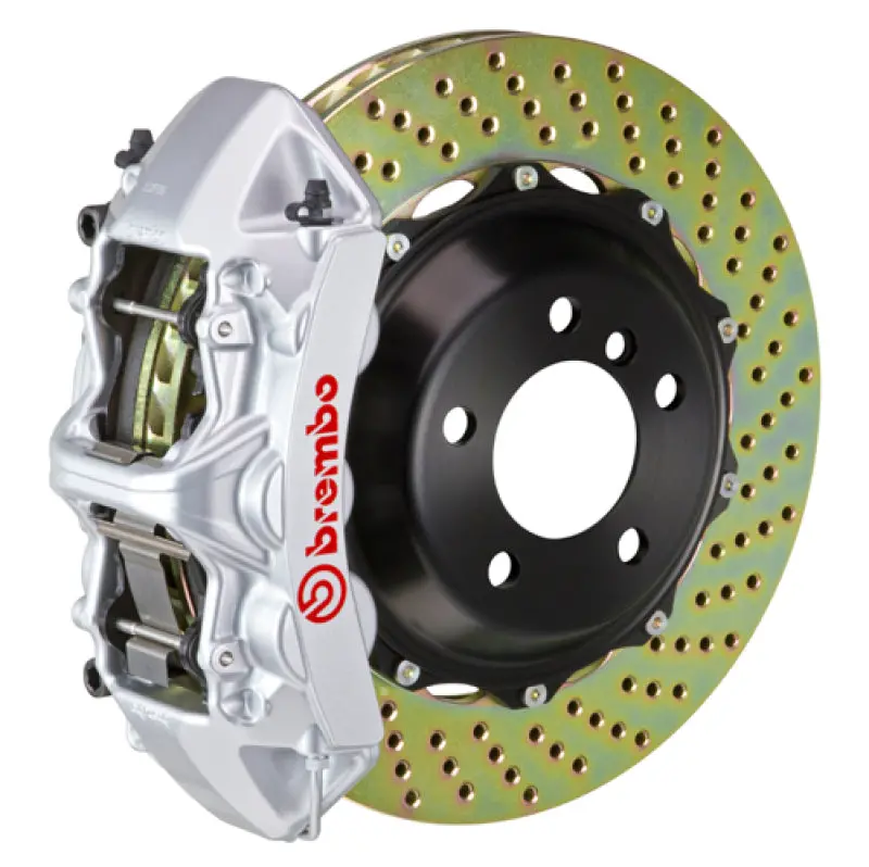 Brembo 05-09 F430 Excl Cc Brakes Fr Gt Bbk 6Pis Cast 380X32 2Pc Rotor Drilled-Silver 1