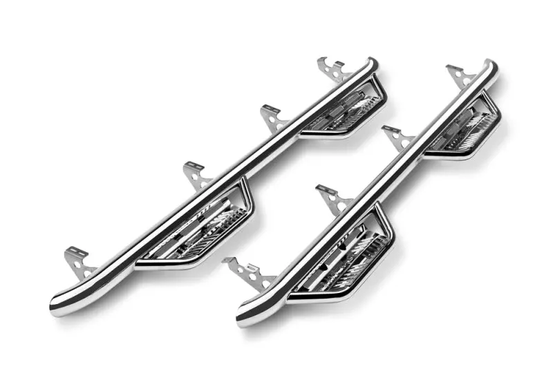 N-Fab Podium Stainless Steel Side Steps For 2015.5–2017 Dodge Ram 1500 Crew Cab – Polished Finish, 3" Width 1