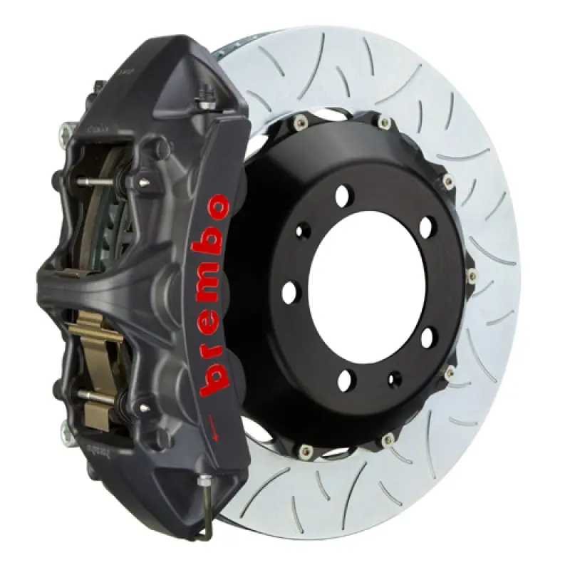 Brembo 20+ Corvette C8/C8 Z51 Rear Gts Bbk 6 Piston Cast 380X32 2Pc Rotor Slotted Type-3-Black Ha 1