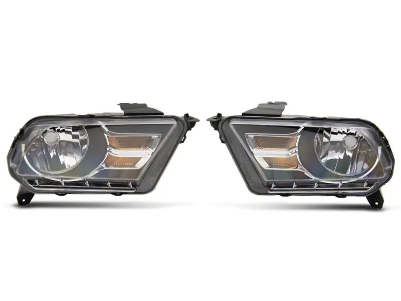 Raxiom Axial Series Oem-Style Headlights For 2010–2012 Ford Mustang – Chrome Housing With Clear Lens 1