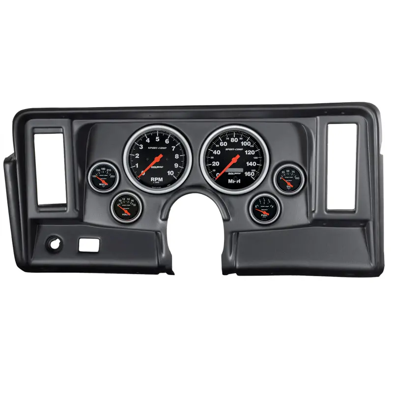 Autometer Sport-Comp Dash Gauge Kit For 1966–1976 Chevrolet Nova – 6-Piece (Tach, Speedo, Fuel, Oil, Temp, Volt) 1