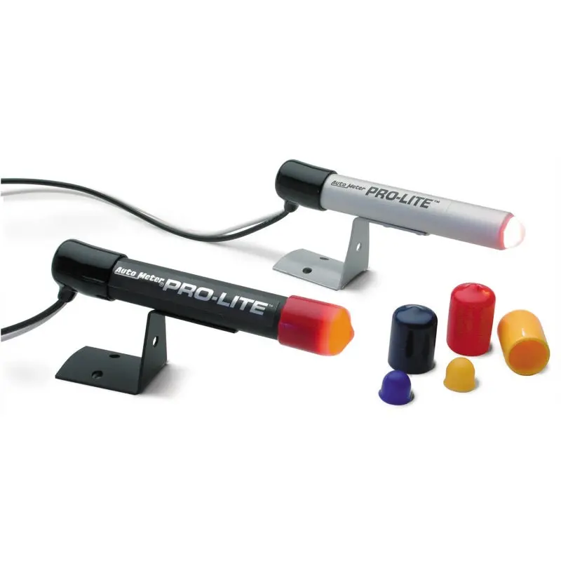 Autometer Mini Pro-Lite Warning Light – Silver Housing, Red Bulb, Includes Protective Covers 1