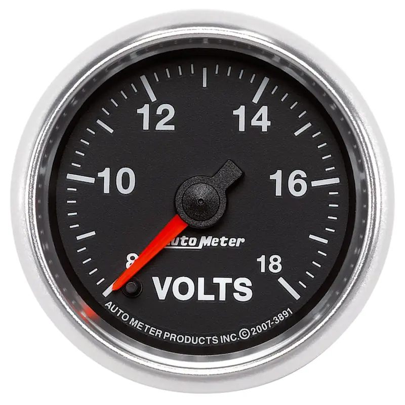Autometer Gs Series 2-1/16" Full-Sweep Voltmeter – 18V Electrical Gauge With Precision Readout 1